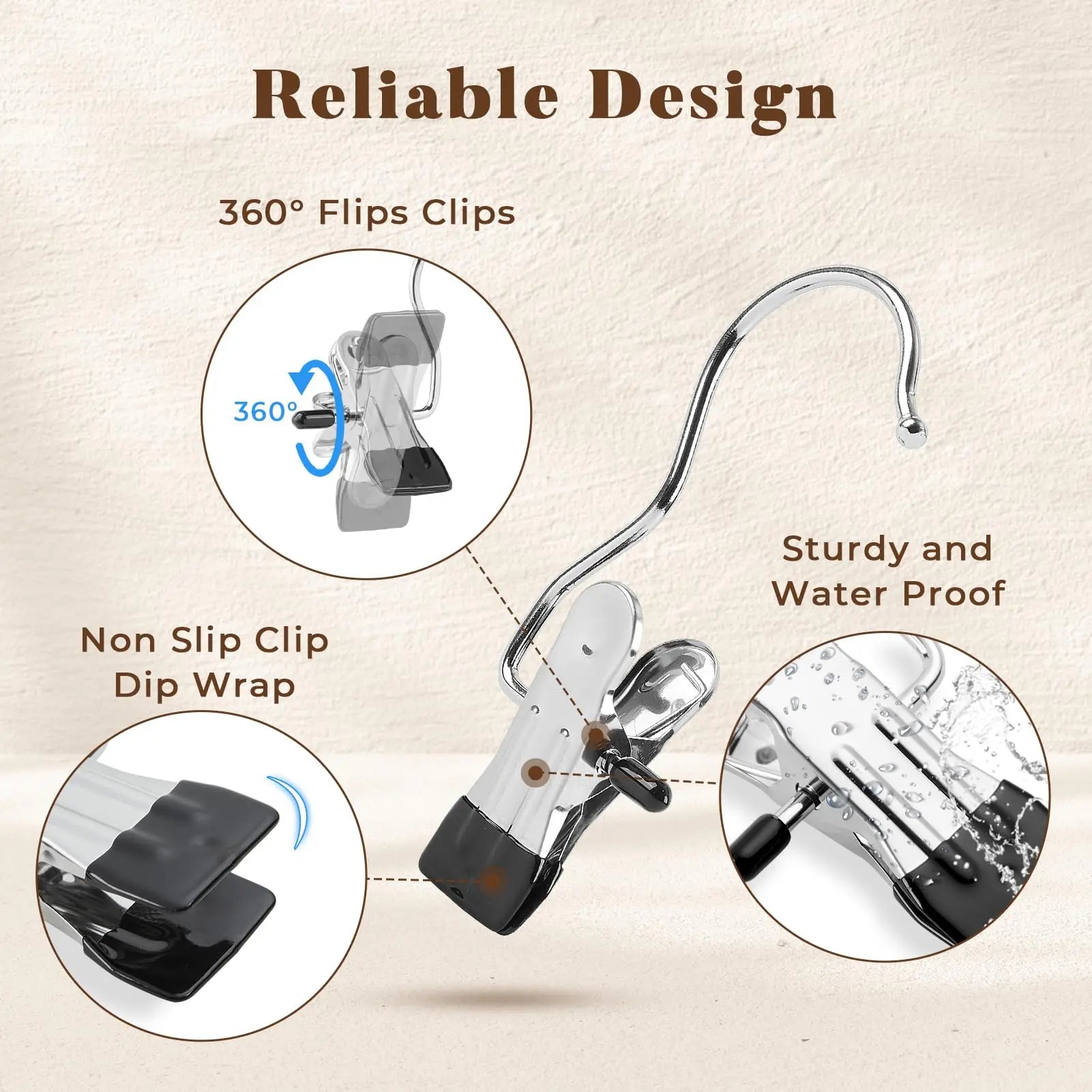 Stainless Steel Clothespins with Hooks