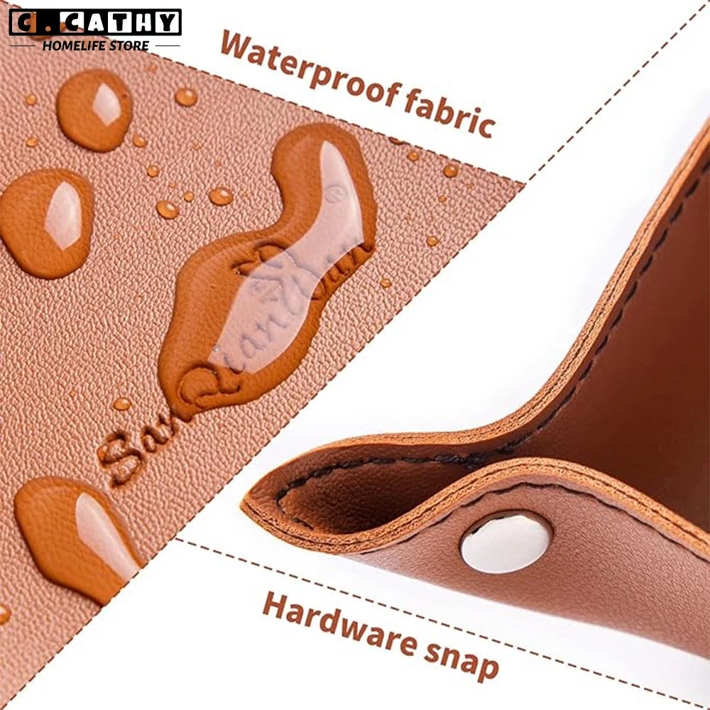 Leather Foldable Tray Storage Box