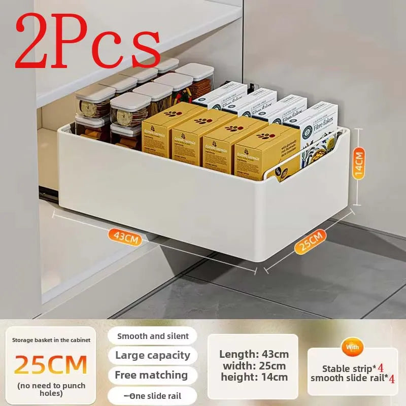 Pull-Out Kitchen Drawer Storage Rack