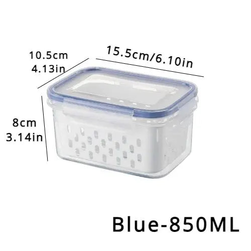 Fridge Storage Box with Drain Basket