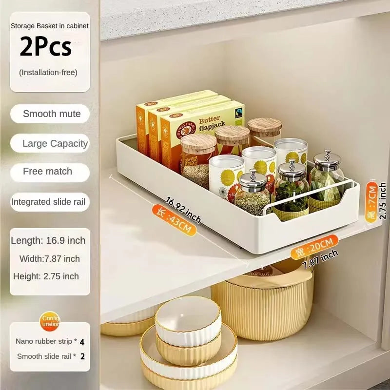 Pull-Out Kitchen Drawer Storage Rack