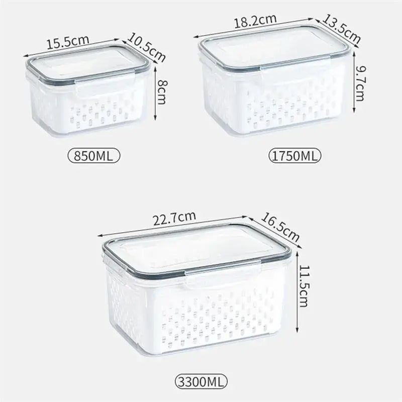 Fridge Storage Box with Drain Basket