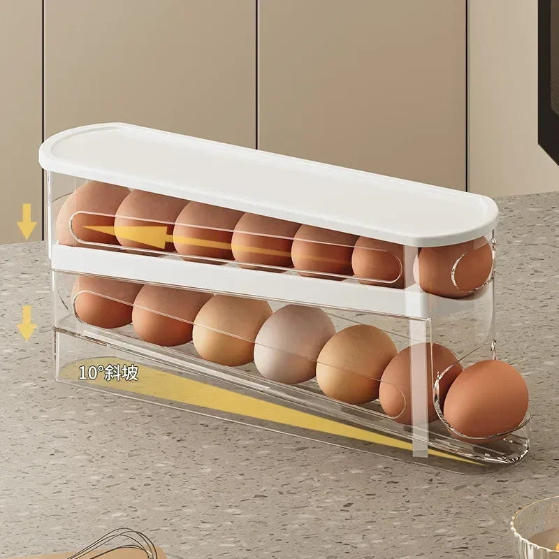 Bilayer Rolling Egg Storage Box