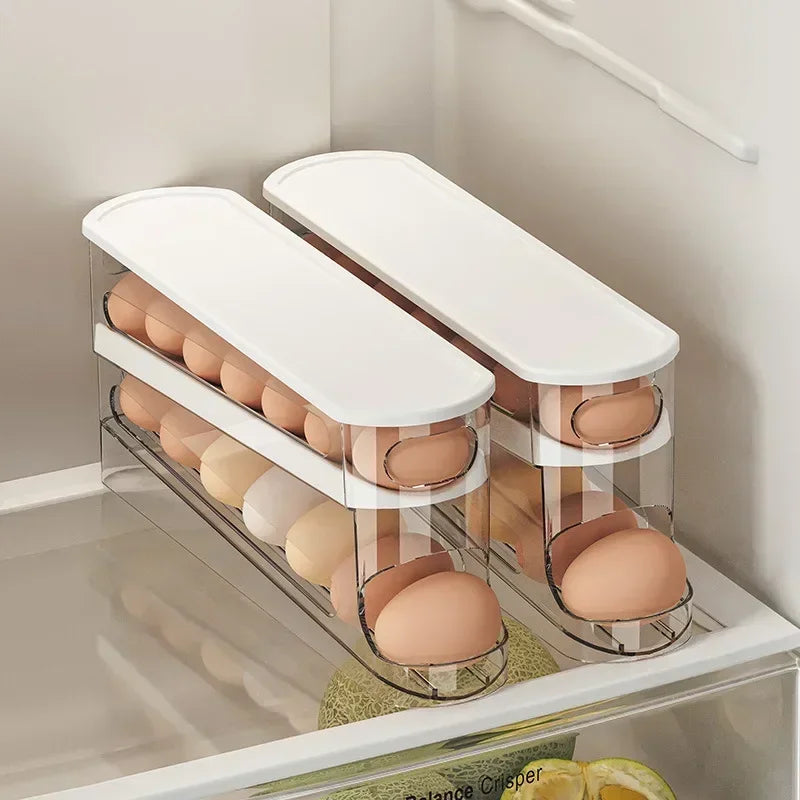 Bilayer Rolling Egg Storage Box