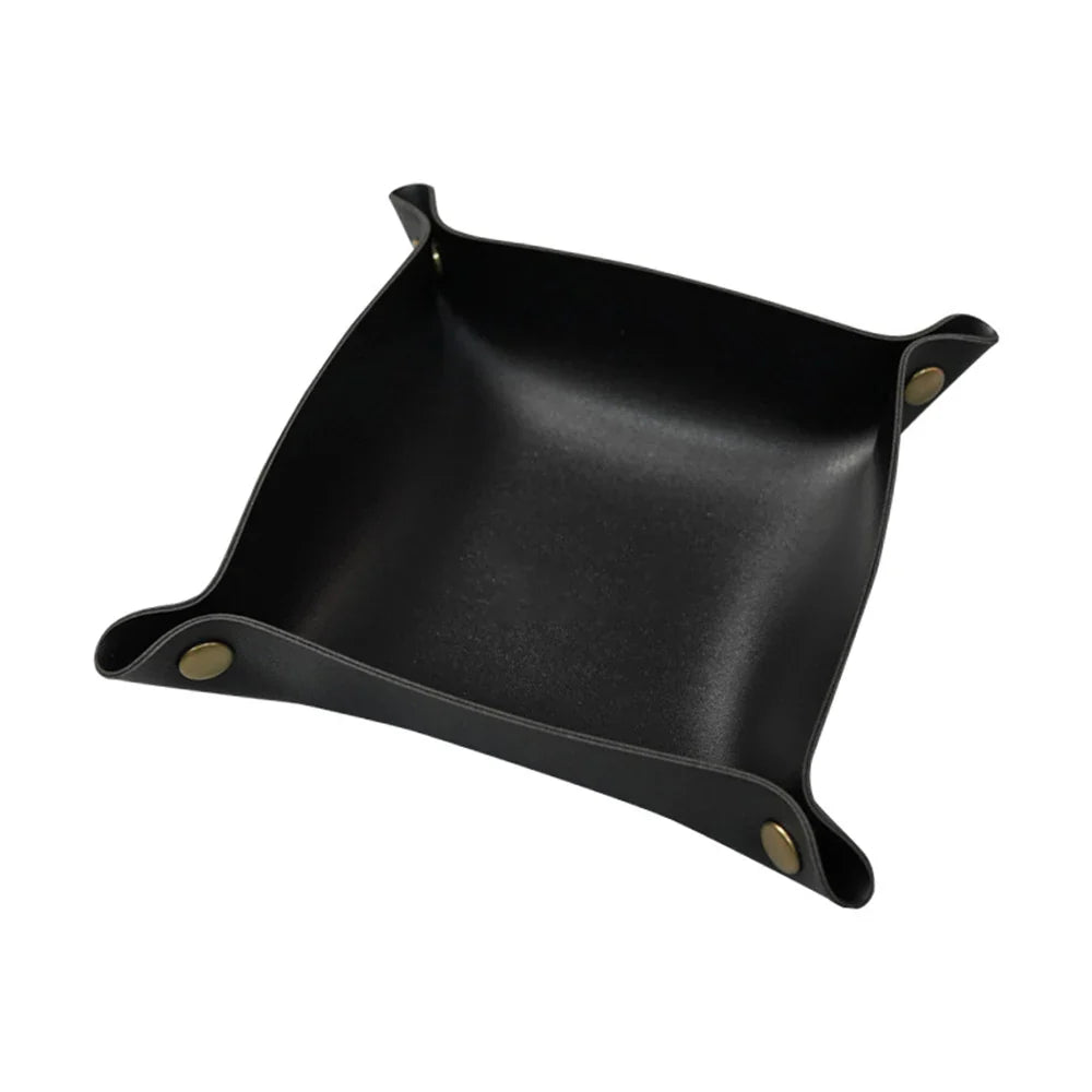Leather Foldable Tray Storage Box
