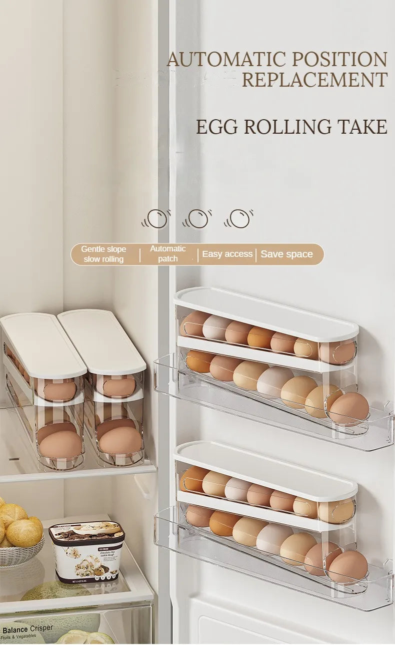 Bilayer Rolling Egg Storage Box