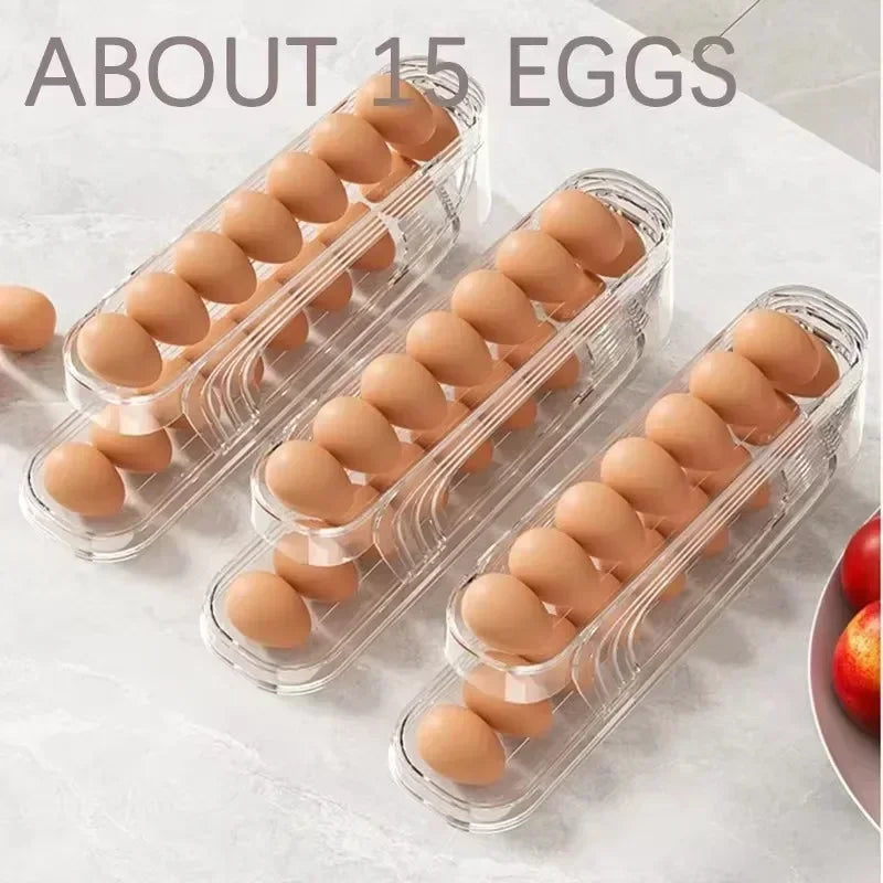 Bilayer Rolling Egg Storage Box